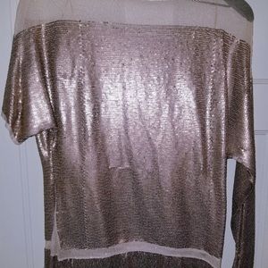 Sequin and Sheer Mesh Tunic
